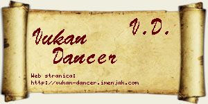 Vukan Dancer vizit kartica